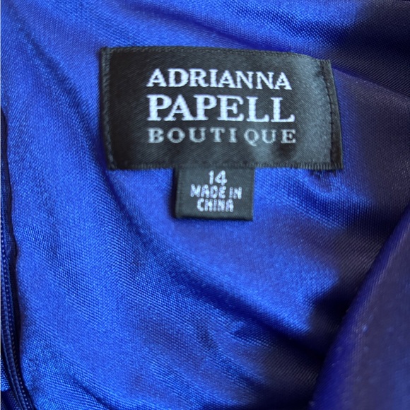 Adrianna Papell Boutique Sapphire Blue Sleeveless Midi Dress Size 14 - Picture 6 of 9